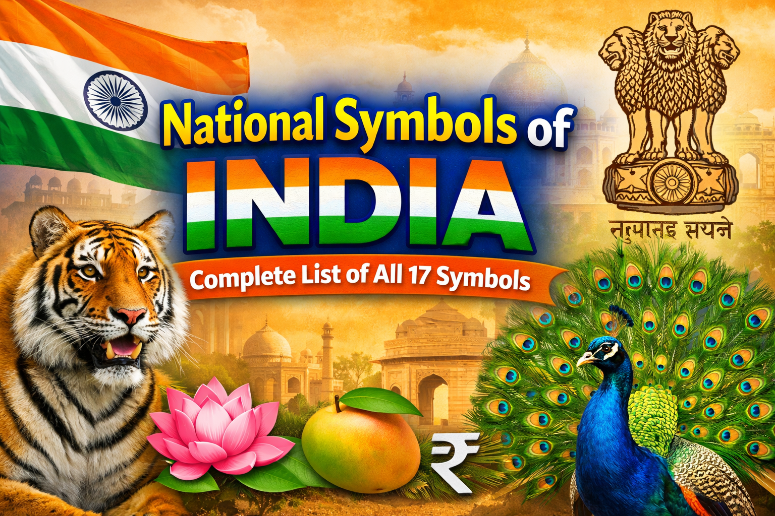 Image of National Symbols of India – Complete List of All 17 National Symbols at ExamYog!