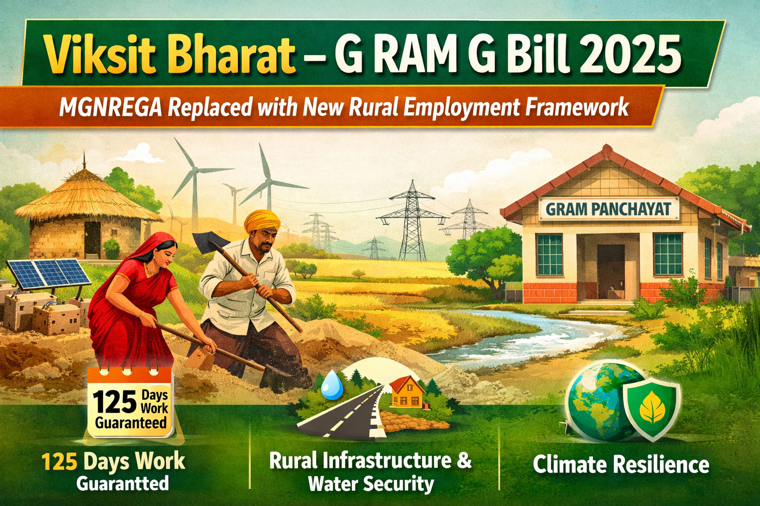 Image of Viksit Bharat – G RAM G Bill 2025: New Rural Employment Framework Replacing MGNREGA