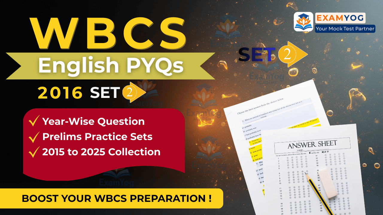 Image of WBCS English Previous Year Questions 2016 with Answers Free PDF Download